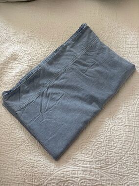 Ralph Lauren Home Chambray Denim-Look Full Flat Sheet